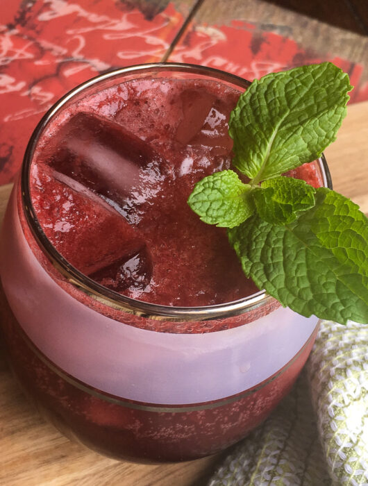 Dark Cherry and Mint Fizz