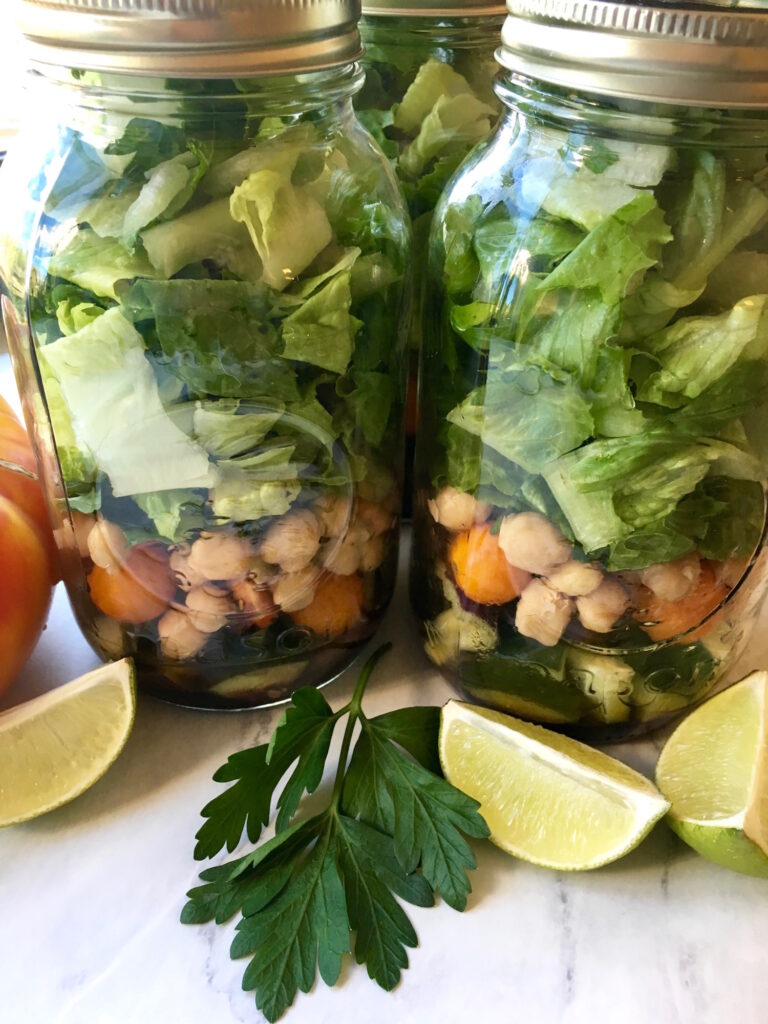 Vegan Mason Jar Salad with Balsamic Dressing