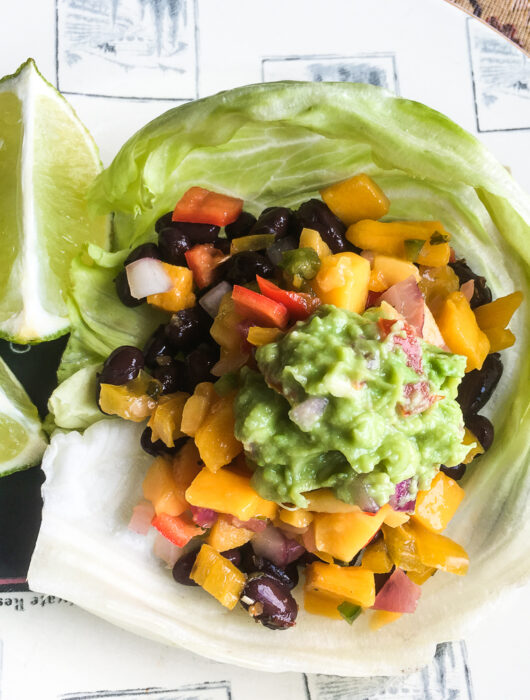 Spicy Black Bean Taco Wraps with Fresh Guacamole