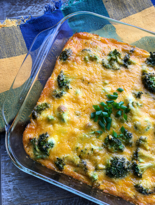 Veggie Sausage, Broccoli, and Potato Breakfast Casserole