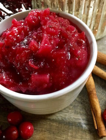 Cranberry Pear Sauce with Rosemary and Ginger