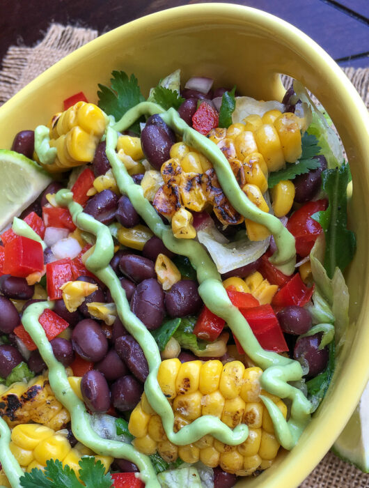 Mexican Chopped Salad with Creamy Avocado Dressing