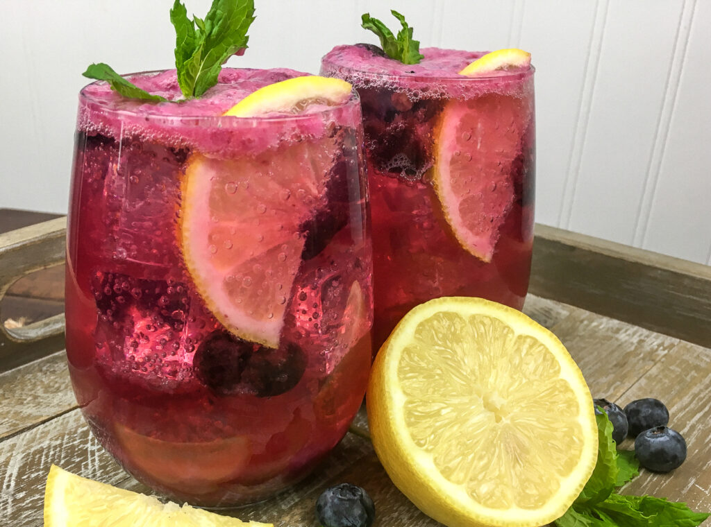 Vegan Sparkling Blueberry Lemonade