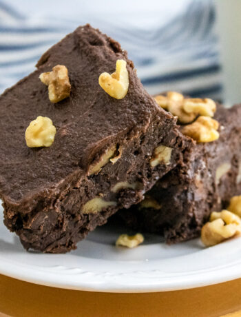 Frosted Chocolate Brownies with Walnuts