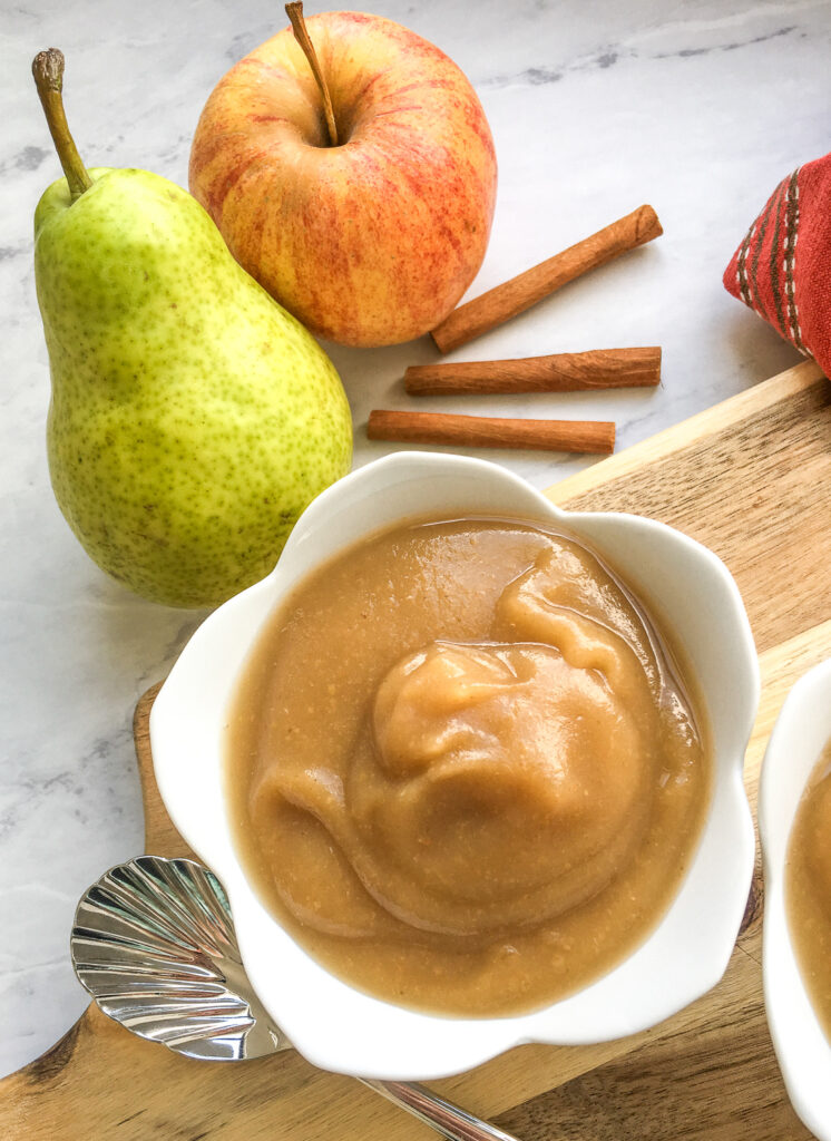 Vegan Instant Pot Cinnamon Pear Applesauce