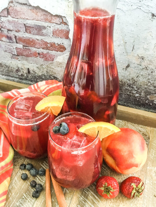 Berry Peach Sparkling Sangria