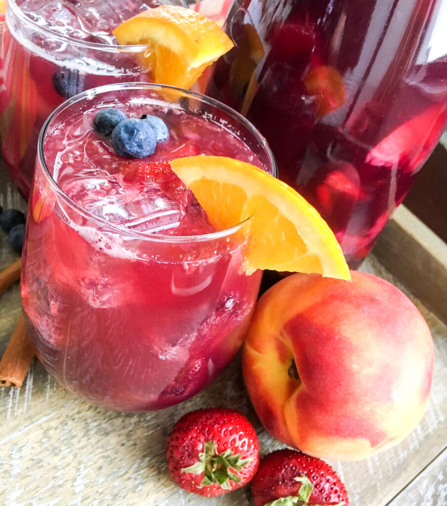 Vegan Berry Peach Sparkling Sangria