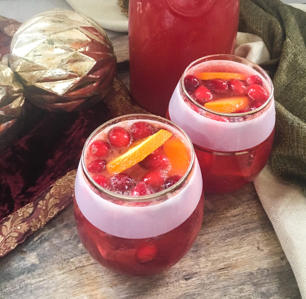 Vegan Sparkling Cranberry Orange Ginger Punch