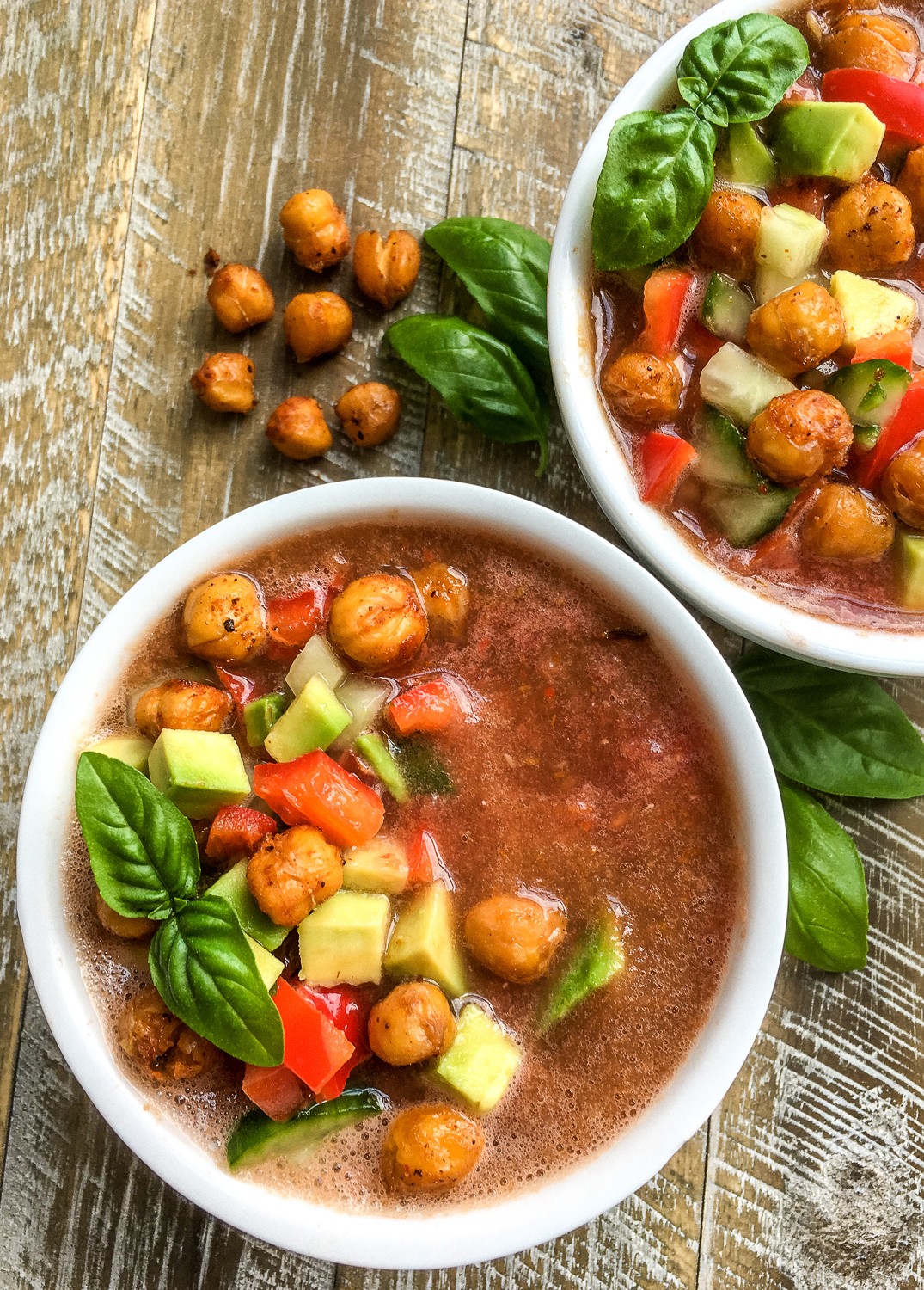 Gazpacho with Chickpea Croutons