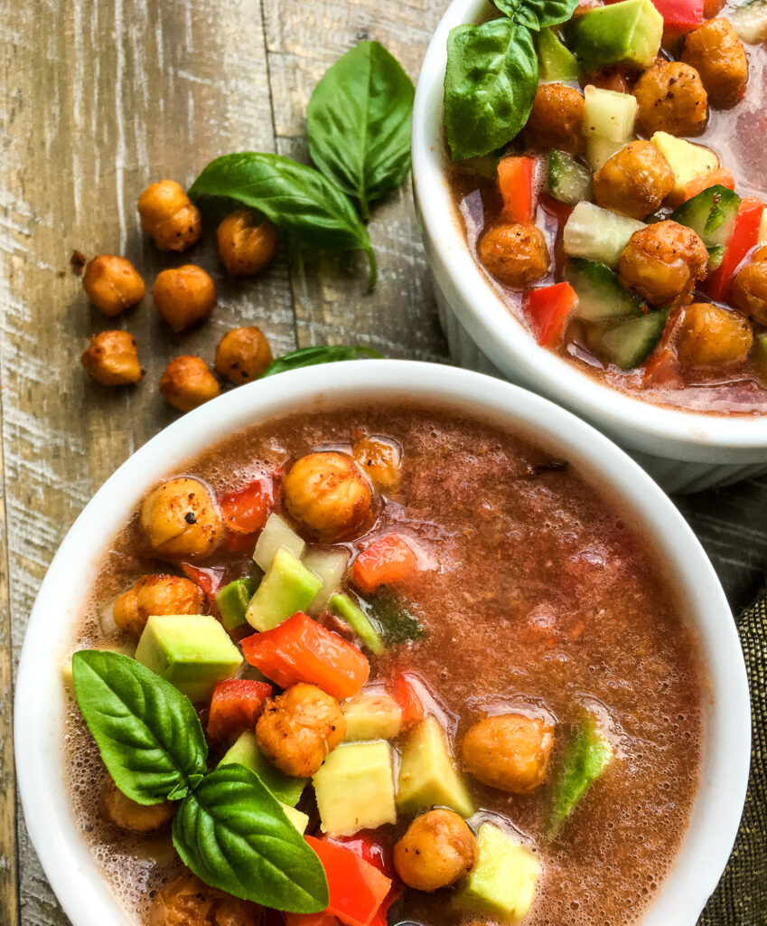 Gazpacho with Chickpea Croutons 