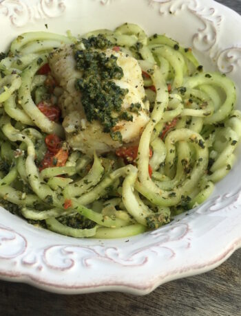 Vegetarian Cucumber Noodles and Pesto