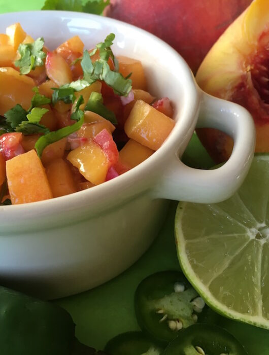 Vegan Spicy Peach Salsa